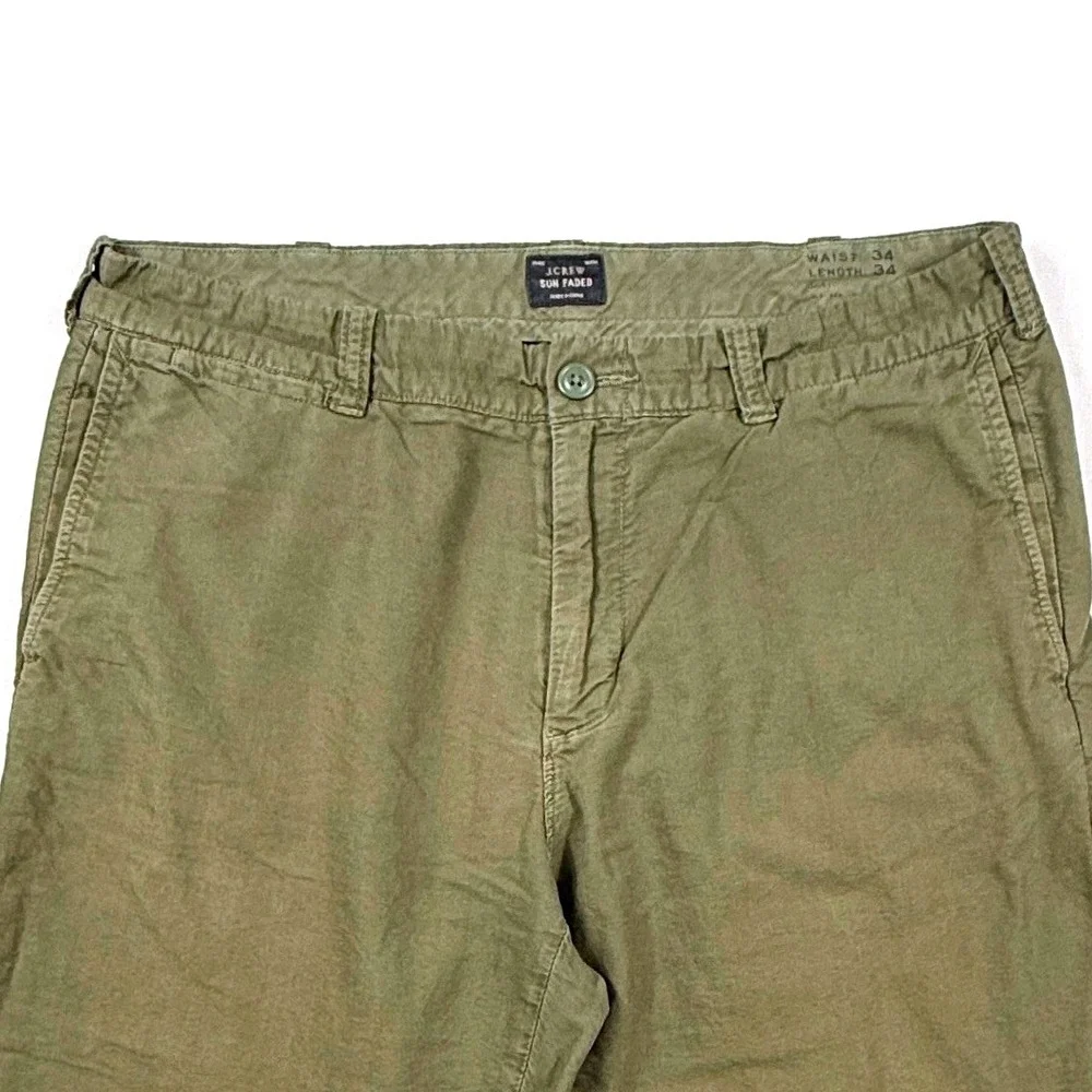 J Crew Sun Faded‎ Cargo Pants Khaki Green 34x33** Cotton